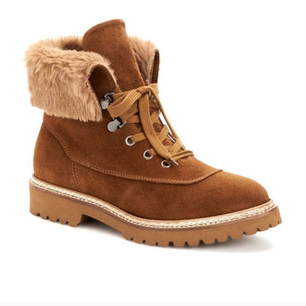 New Aquatalia Marly Chestnut Tan Waterproof Suede Ankle Boots